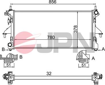 JPN 60C9019-JPN - Radiator, engine cooling onlydrive.pro