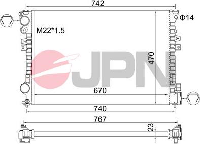 JPN 60C9011-JPN - Radiator, engine cooling onlydrive.pro