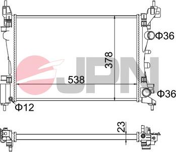 JPN 60C9037-JPN - Radiator, engine cooling onlydrive.pro