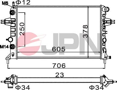 JPN 60C9028-JPN - Radiator, engine cooling onlydrive.pro