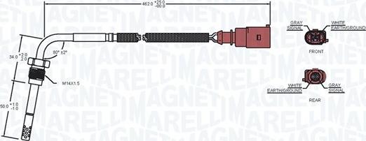 Magneti Marelli 172000025010 - Jutiklis, išmetamųjų dujų temperatūra onlydrive.pro