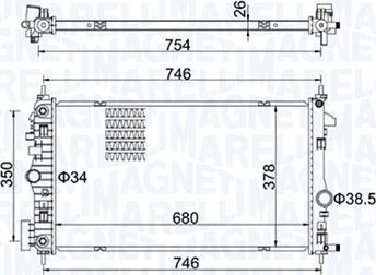 Magneti Marelli 350213152300 - Radiator, engine cooling onlydrive.pro