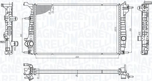 Magneti Marelli 350213200600 - Радиатор, охлаждение двигателя onlydrive.pro