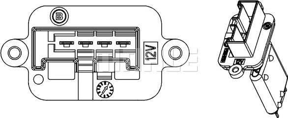 MAHLE ABR 88 000P - Resistor, interior blower onlydrive.pro