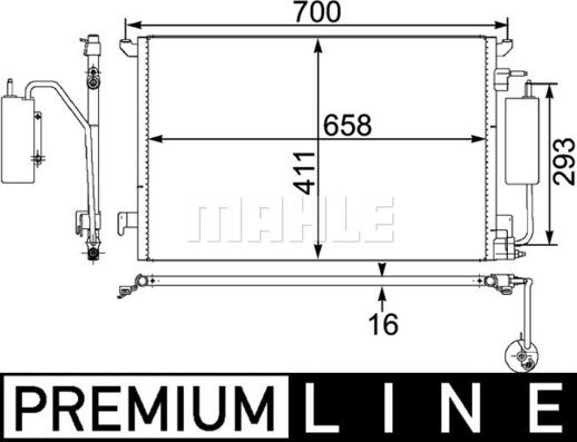 MAHLE AC 411 000P - Condenser, air conditioning onlydrive.pro