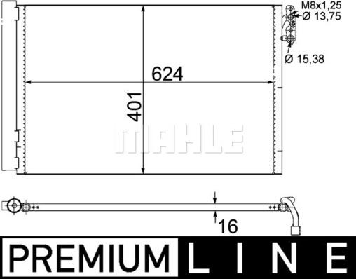 MAHLE AC 413 000P - Kondensators, Gaisa kond. sistēma onlydrive.pro