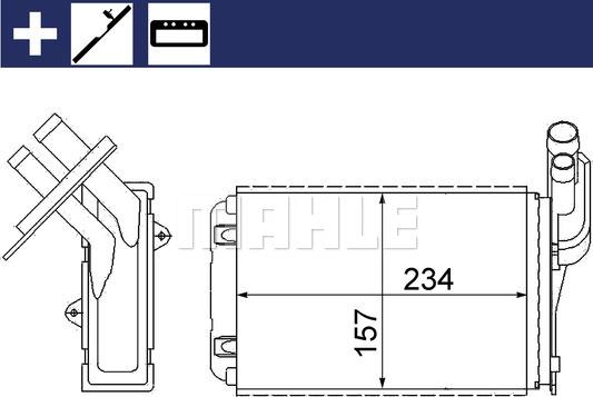 MAHLE AH 99 000S - Heat Exchanger, interior heating onlydrive.pro