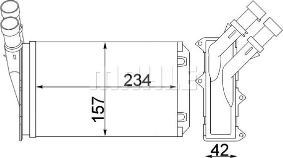 MAHLE AH 83 000S - Heat Exchanger, interior heating onlydrive.pro