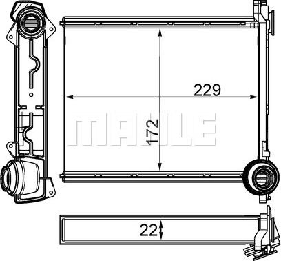 MAHLE AH 264 000S - Heat Exchanger, interior heating onlydrive.pro