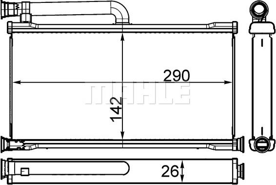 MAHLE AH 261 000S - Heat Exchanger, interior heating onlydrive.pro