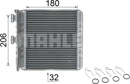 MAHLE AH 76 000P - Heat Exchanger, interior heating onlydrive.pro