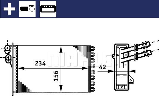 MAHLE AH 72 000S - Heat Exchanger, interior heating onlydrive.pro