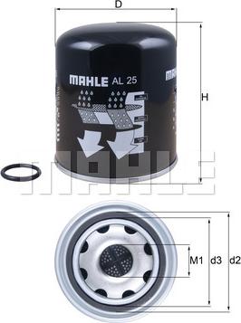 MAHLE AL 25 - Air Dryer Cartridge, compressed-air system onlydrive.pro