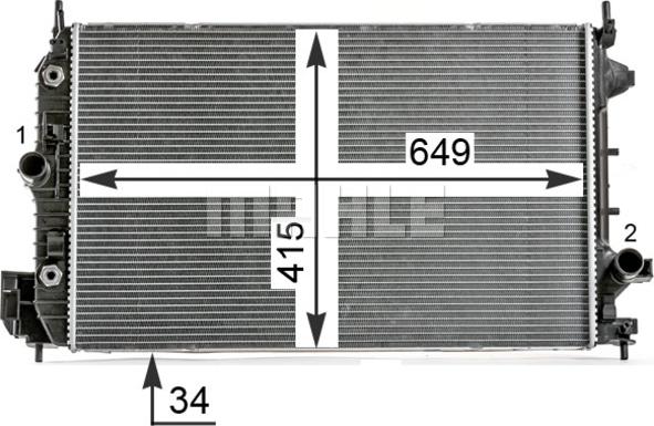 MAHLE CR 9 000P - Radiator, engine cooling onlydrive.pro