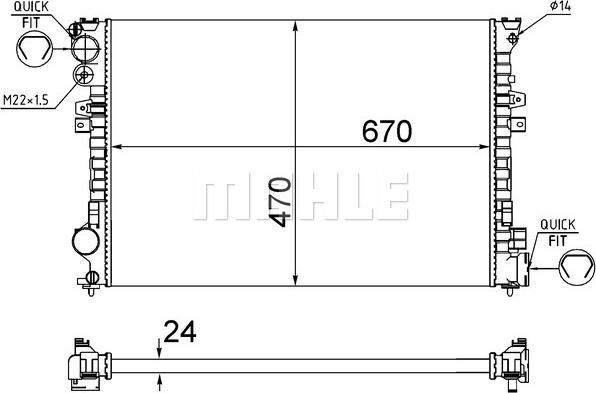 MAHLE CR 587 001S - Radiators, Motora dzesēšanas sistēma onlydrive.pro