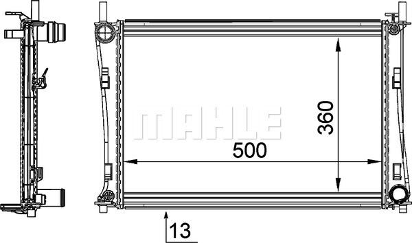 MAHLE CR 1355 000P - Radiatorius, variklio aušinimas onlydrive.pro