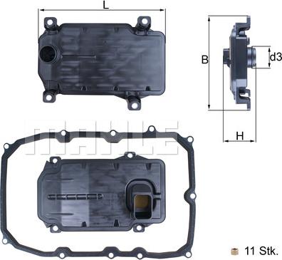 MAHLE HX 187 KIT - Hydraulic Filter, automatic transmission onlydrive.pro