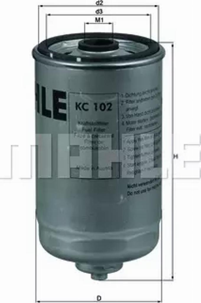 MAHLE KC 102 - Fuel filter onlydrive.pro