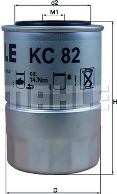 MAHLE KC 82D - Fuel filter onlydrive.pro
