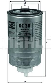 MAHLE KC 38 - Fuel filter onlydrive.pro