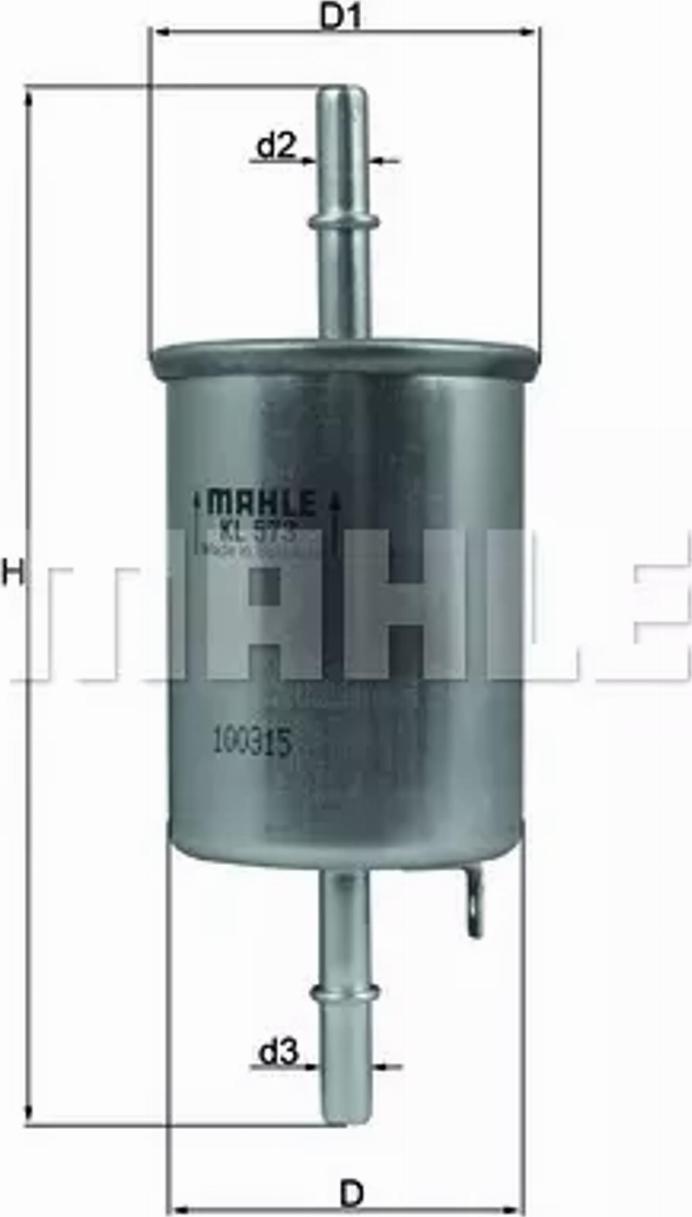MAHLE KL 573 - Fuel filter onlydrive.pro