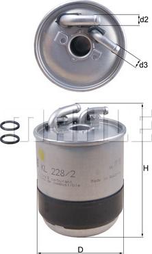 MAHLE KL 228/2D - Fuel filter onlydrive.pro