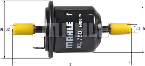 MAHLE KL 750 - Fuel filter onlydrive.pro