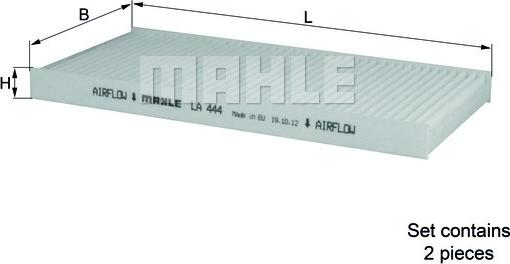 MAHLE LA 444/S - Фильтр воздуха в салоне onlydrive.pro