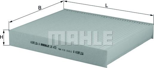 MAHLE LA 472 - Filter, interior air onlydrive.pro