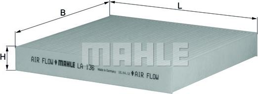 MAHLE LA 136 - Filter, interior air onlydrive.pro