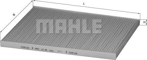 MAHLE LA 36 - Filter, interior air onlydrive.pro