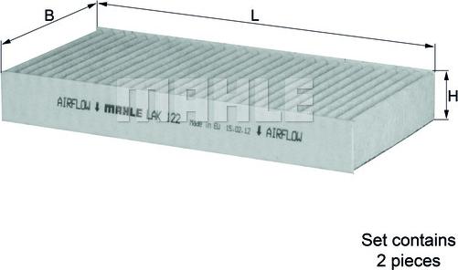 MAHLE LAK 122/S - Filtras, salono oras onlydrive.pro