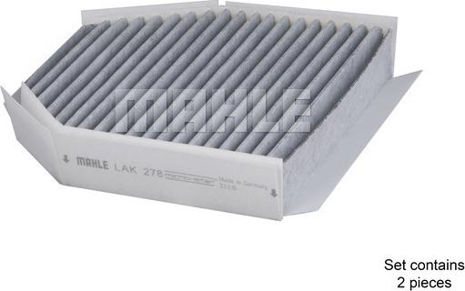 MAHLE LAK 278/S - Filter,salongiõhk onlydrive.pro