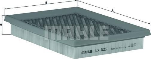 MAHLE LX 625 - Air Filter, engine onlydrive.pro