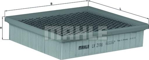 MAHLE LX 2108 - Gaisa filtrs onlydrive.pro