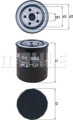 MAHLE OC 982 - Oil Filter onlydrive.pro