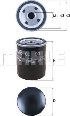 MAHLE OC 93 - Oil Filter onlydrive.pro