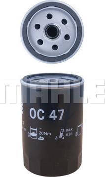 MAHLE OC 47 - Oil Filter onlydrive.pro