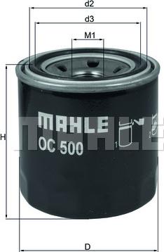 MAHLE OC 500 - Eļļas filtrs onlydrive.pro