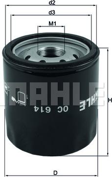 MAHLE OC 614 - Oil Filter onlydrive.pro