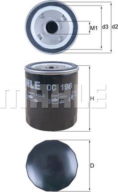 MAHLE OC 198 - Oil Filter onlydrive.pro