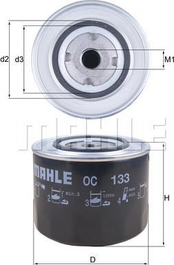 MAHLE OC 133 - Oil Filter onlydrive.pro