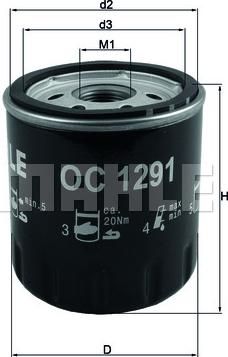 MAHLE OC 1291 - Oil Filter onlydrive.pro