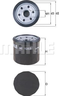 MAHLE OC 1253 - Oil Filter onlydrive.pro