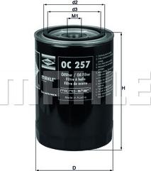 MAHLE OC 257 - Oil Filter onlydrive.pro