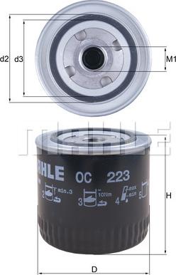 MAHLE OC 223 - Õlifilter onlydrive.pro