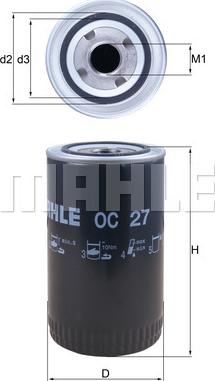 MAHLE OC 27 - Õlifilter onlydrive.pro