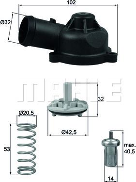 MAHLE TI 244 83D - Termostatas, aušinimo skystis onlydrive.pro