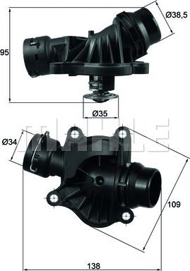 MAHLE TI 234 88 - Термостат охлаждающей жидкости / корпус onlydrive.pro