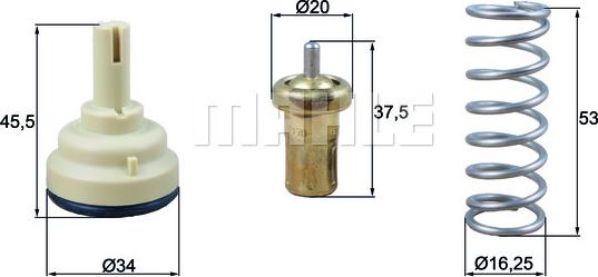 MAHLE TX 181 105D - Termostaatti, jäähdytysneste onlydrive.pro